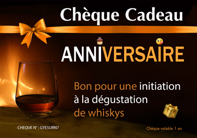  Idée anniversaire ou Saint-Valentin offrir en chèque un bon cadeau dégustation whisky à paris