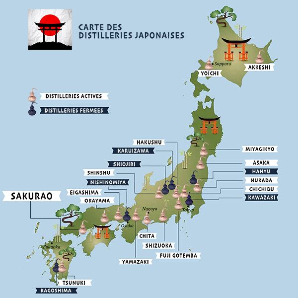 carte région origine whisky SAKURAO japon